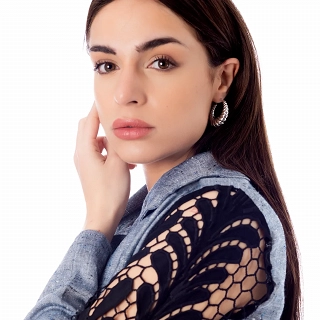 Oxzen σκουλαρίκια κρίκοι ατσάλινοι Chunky Croissant 30mm