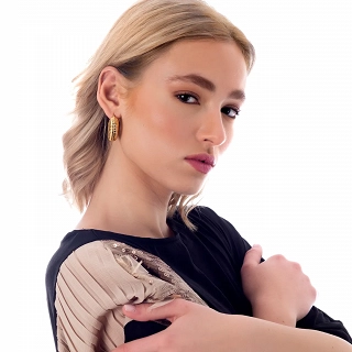 Oxzen σκουλαρίκια κρίκοι ατσάλινοι φαρδιοί