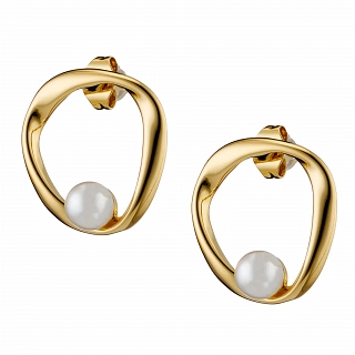 Oxzen σκουλαρίκια καρφωτά ατσάλινα με πέρλα