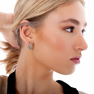 Oxzen σκουλαρίκια κρίκοι ατσάλινοι Croissant 20mm