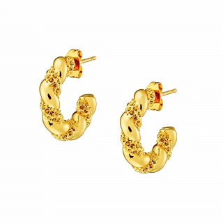 Oxzen σκουλαρίκια κρίκοι ατσάλινοι Croissant 20mm