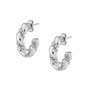 Oxzen σκουλαρίκια κρίκοι ατσάλινοι Croissant 20mm