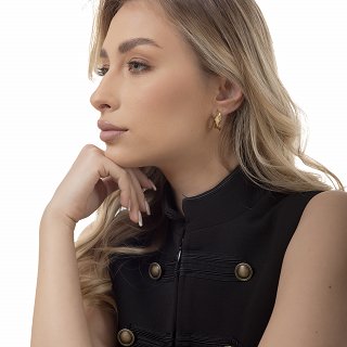 Oxzen ατσάνικο σκουλαρίκι κρίκος