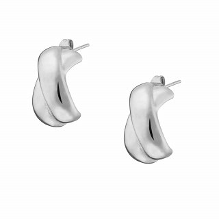 Oxzen ατσάλινος κρίκος με σχήμα Χ