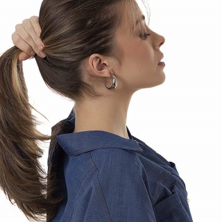 Oxzen ατσάνικο σκουλαρίκι κρίκος 30mm