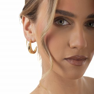 Oxzen ατσάνικο σκουλαρίκι κρίκος 30mm