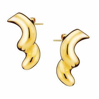 Oxzen σκουλαρίκι ατσάλινο κρεμαστό σε σχήμα S