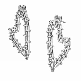 Oxzen σκουλαρίκι ατσάλινο καρδιά