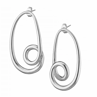 Σκουλαρίκι γυναικείο από ανοξείδωτο ατσάλι κρίκος με ιδιαίτερο σχήμα