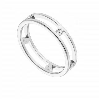 Δαχτυλίδι ατσάλινο με λευκά ζιργκόν