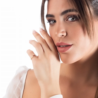 Δαχτυλίδι ατσάλινο επιχρυσωμένο με κόκκινο και λευκό ζιργκόν