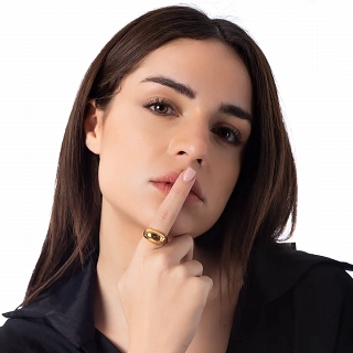 Oxzen γυναικείο δαχτυλίδι από ανοξείδωτο ατσάλι bull επιχρυσωμένο