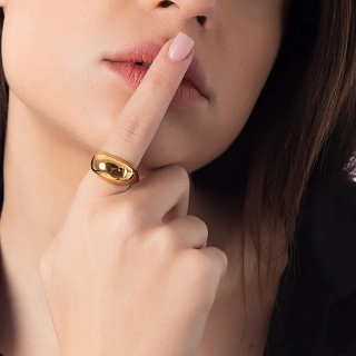 Oxzen γυναικείο δαχτυλίδι από ανοξείδωτο ατσάλι bull επιχρυσωμένο