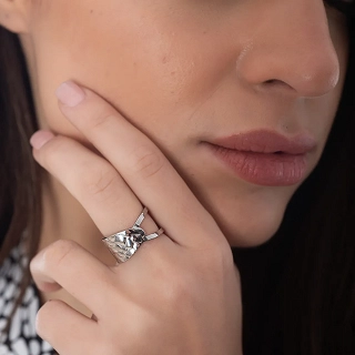 Oxzen γυναικείο δαχτυλίδι από ανοξείδωτο ατσάλι σφυρήλατο