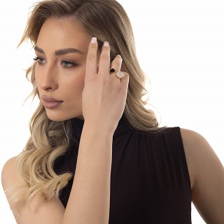 Oxzen ατσάλινο δαχτυλίδι με οπάλιο