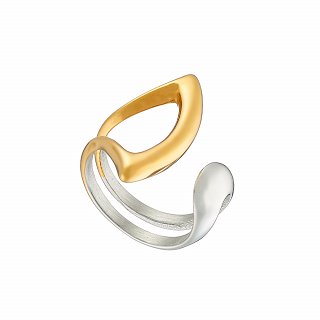 Oxzen ατσάλινο ασημόχρυσο δαχτυλίδι