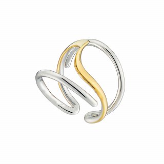 Oxzen ατσάλινο ασημόχρυσο δαχτυλίδι