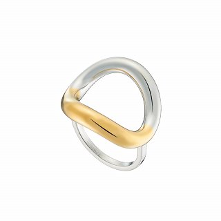 Oxzen ατσάλινο ασημόχρυσο δαχτυλίδι