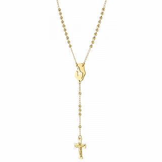 Κολιέ Unisex ροζάριο από ανοξείδωτο ατσάλι με την Madonna και τον εσταυρωμένο