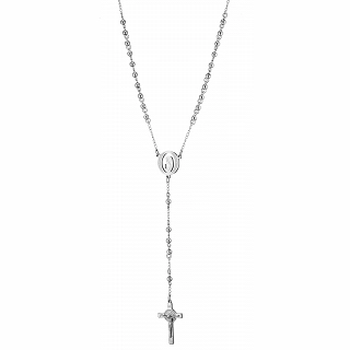 Κολιέ Unisex ροζάριο από ανοξείδωτο ατσάλι με την Madonna και τον εσταυρωμένο