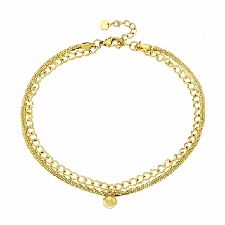 Αλυσίδα ποδιού από ανοξείδωτο ατσάλι διπλή