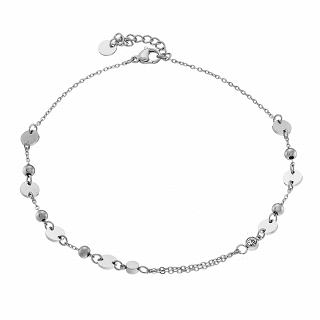 Αλυσίδα ποδιού από ανοξείδωτο ατσάλι με πέτρες ζιργκόν