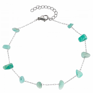 Αλυσίδα ποδιού ατσάλινη με πέτρες