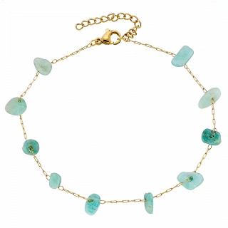 Αλυσίδα ποδιού ατσάλινη με πέτρες