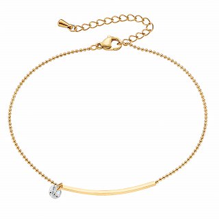 Oxzen αλυσίδα ποδιου ατσάλινη με ζιργκόν