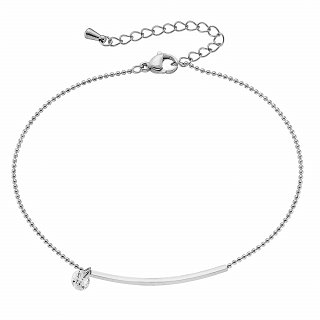 Oxzen αλυσίδα ποδιου ατσάλινη με ζιργκόν