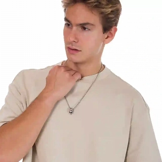 Κολιέ Unisex από ανοξείδωτο ατσάλι νεκροκεφαλή