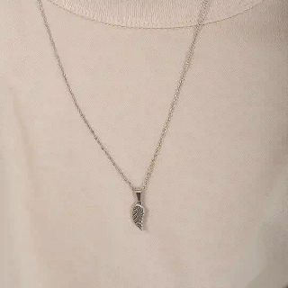 Κολιέ Unisex από ανοξείδωτο ατσάλι φτερό μικρό