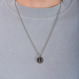 Κολιέ ανδρικό από ανοξείδωτο ατσάλι με άγκυρα