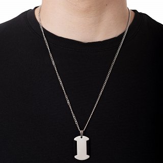 Oxzen ανδρική ατσάλινη πλακέτα με αλυσίδα