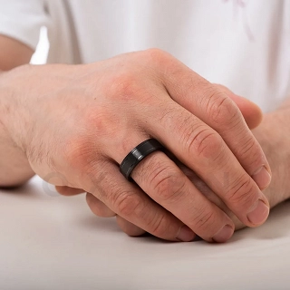 Δαχτυλίδι από ανοξείδωτο ατσάλι ανδρική βέρα μαύρη