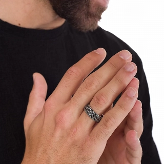 Δαχτυλίδι ανδρικό από ανοξείδωτο ατσάλι βέρα αντικέ