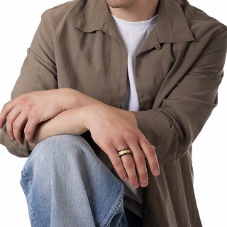 Oxzen ατσάλινη ανδρική βέρα μαύρη με χρυσό σχέδιο