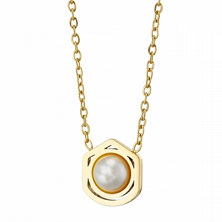 Κολιέ γυναικείο από ανοξείδωτο ατσάλι με πέρλα