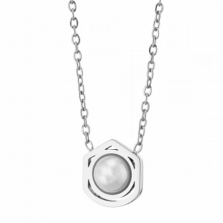 Κολιέ γυναικείο από ανοξείδωτο ατσάλι με πέρλα