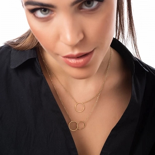 Κολιέ γυναικείο από ανοξείδωτο ατσάλι με τρεις κύκλους