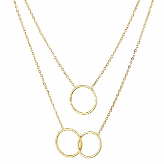 Κολιέ γυναικείο από ανοξείδωτο ατσάλι με τρεις κύκλους