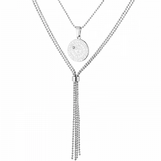 Κολιέ γυναικείο από ανοξείδωτο ατσάλι τριπλό γραβάτα