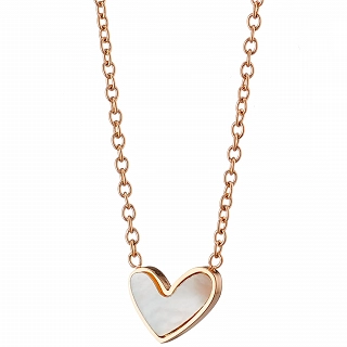 Κολιέ ατσάλινο με καρδιά από φίλντισι