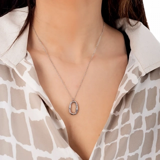 Κολιέ ατσάλινο οβάλ