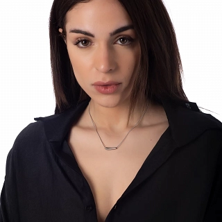 Κολιέ ατσάλινο οριζόντια σταγόνα