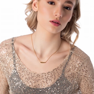 Κολιέ ατσάλινο οριζόντια σταγόνα