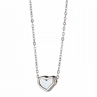 Κολιέ ατσάλινο καρδιά με φίλντισι