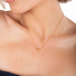 Κολιέ ατσάλινο από ανοξείδωτο ατσάλι μικρή καρδούλα