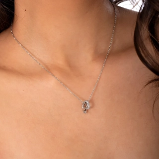 Κολιέ γυναικείο από ανοξείδωτο ατσάλι μονόπετρο με καρδιά