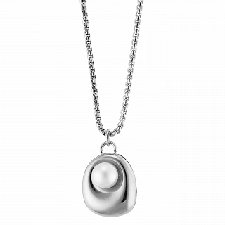 Κολιέ γυναικείο από ανοξείδωτο ατσάλι με πέρλα